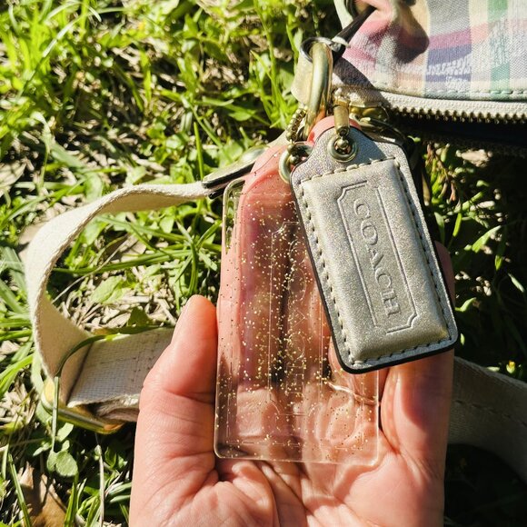 Coach Poppy Daisy Madras Pastel Tartan Plaid Crossbody Purse - Picture 4 of 16